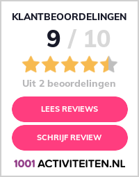 Beoordelingsbanner met de score op 1001activiteiten.nl