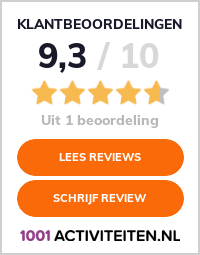 Beoordelingsbanner met de score op 1001activiteiten.nl